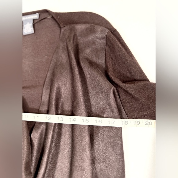 CHELSEA & THEODORE Women’s Faux Suede Open‎ Cardigan Brown Fringe Jacket Medium - Picture 10 of 10